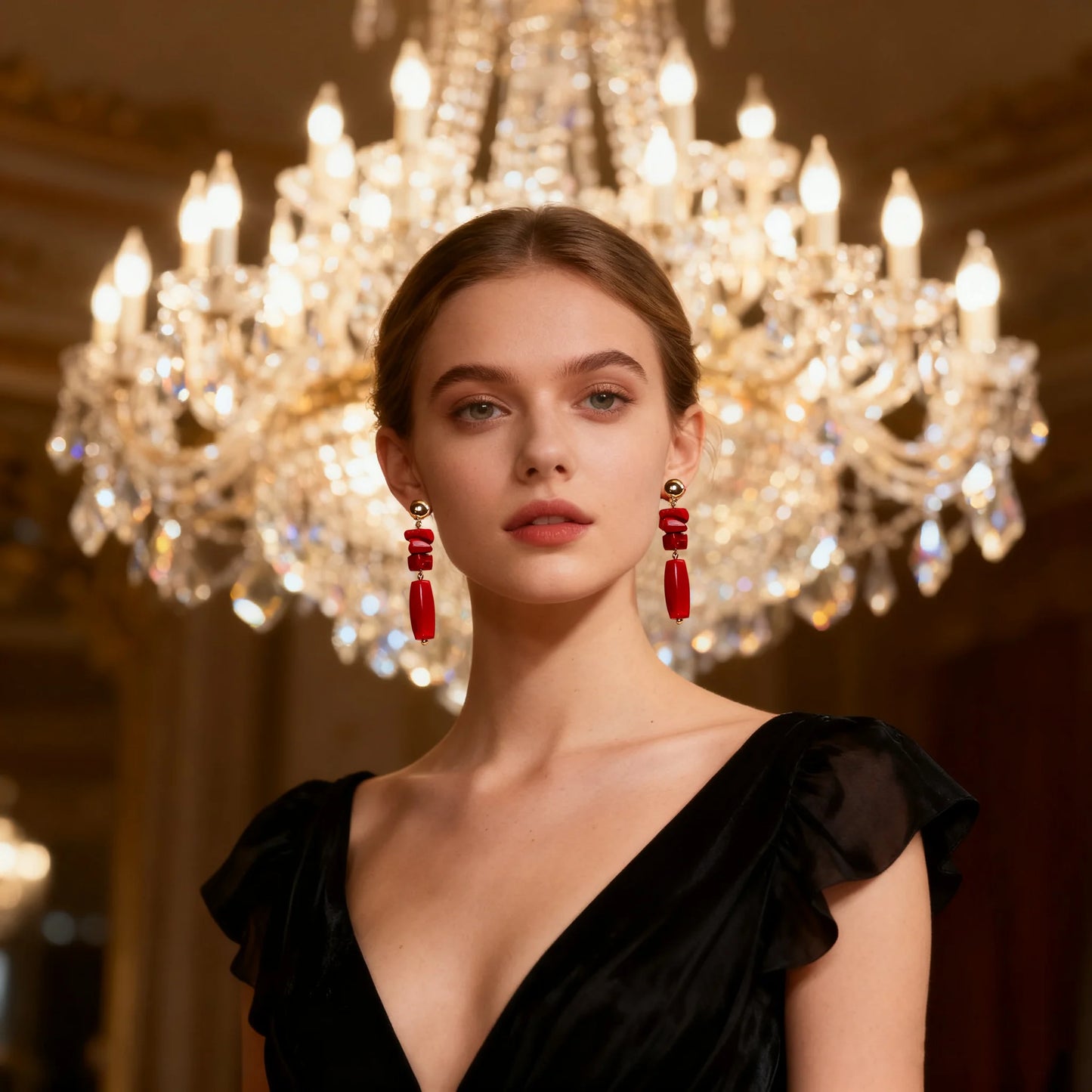 Mila Red Earrings