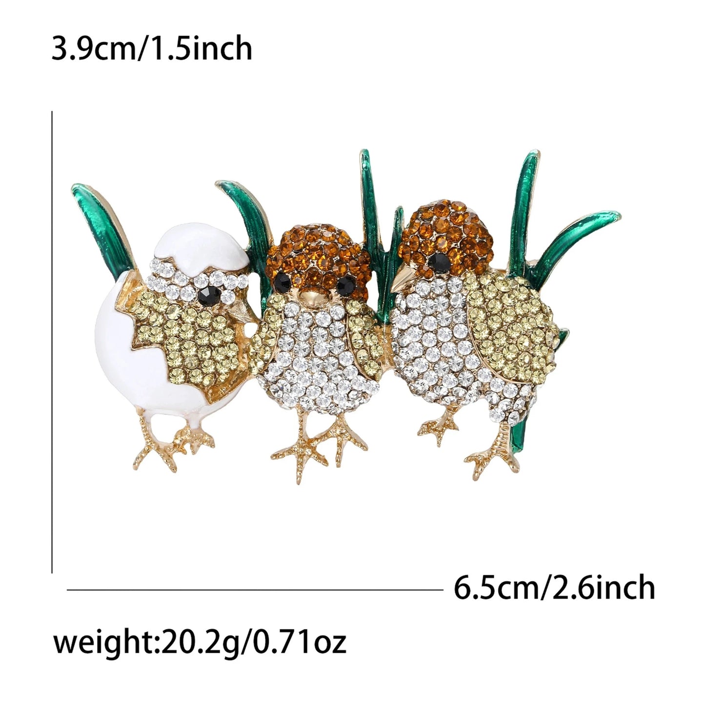 The 3 Little Chicks Brooch