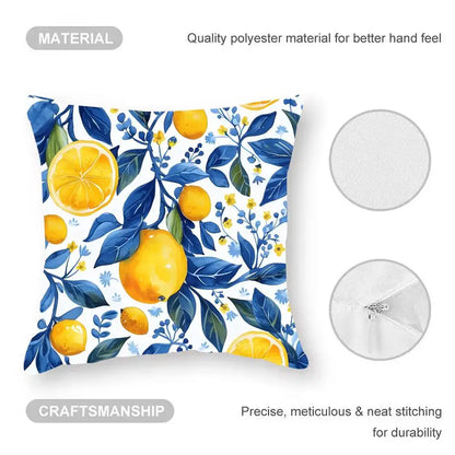Water Color Summer Lemon Cushion Cover