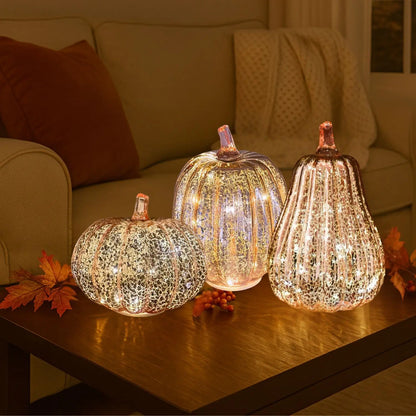 Fall Lux  Lighted Pumpkin Decor