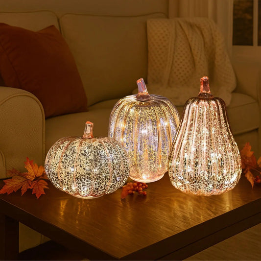 Fall Lux  Lighted Pumpkin Decor