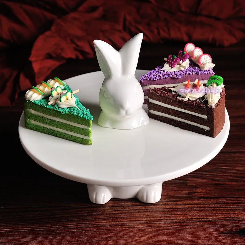 Rabbit Ceramic Cake Stand