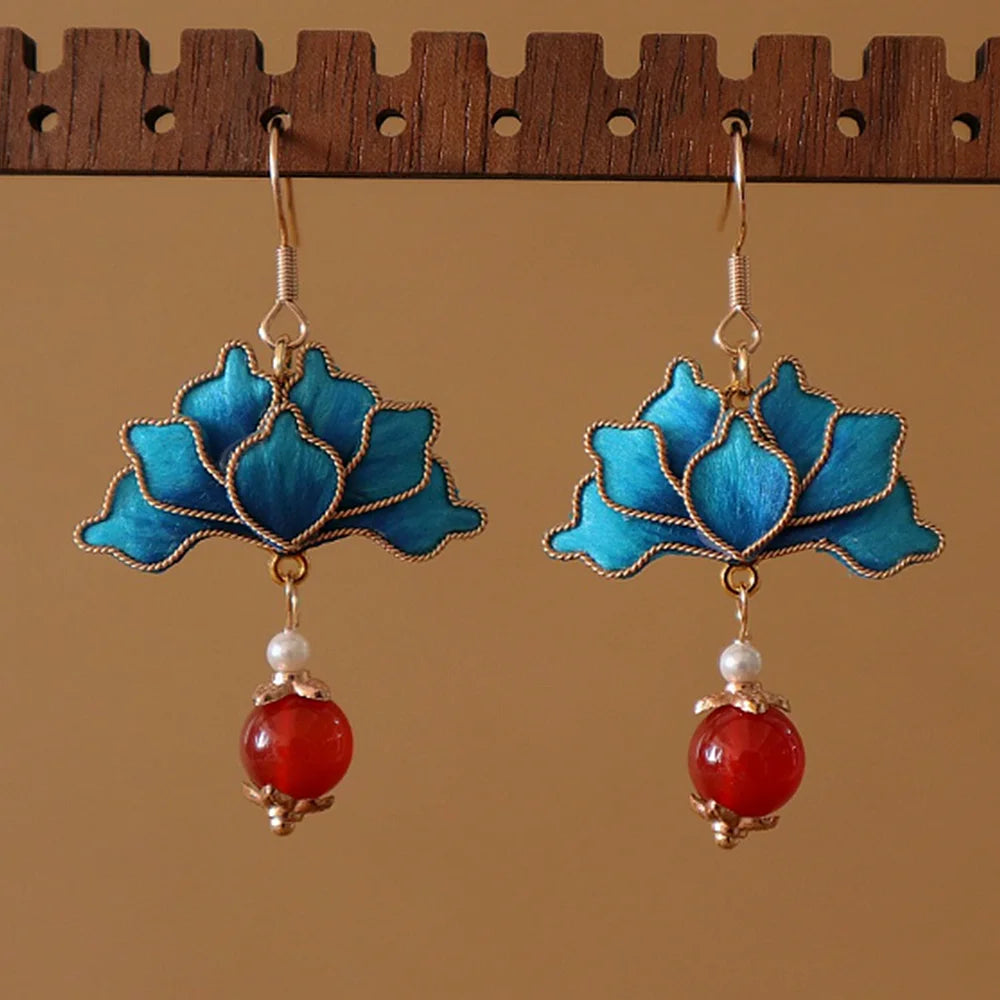 Silk Lotus Earrings