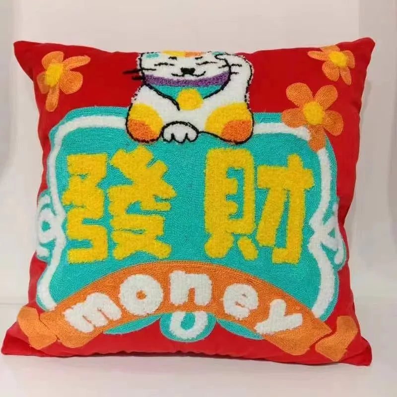 3D Abundance Plush Throw Pillows / Pillow Covers   - Koi, Lion Dance, God of wealth and more!