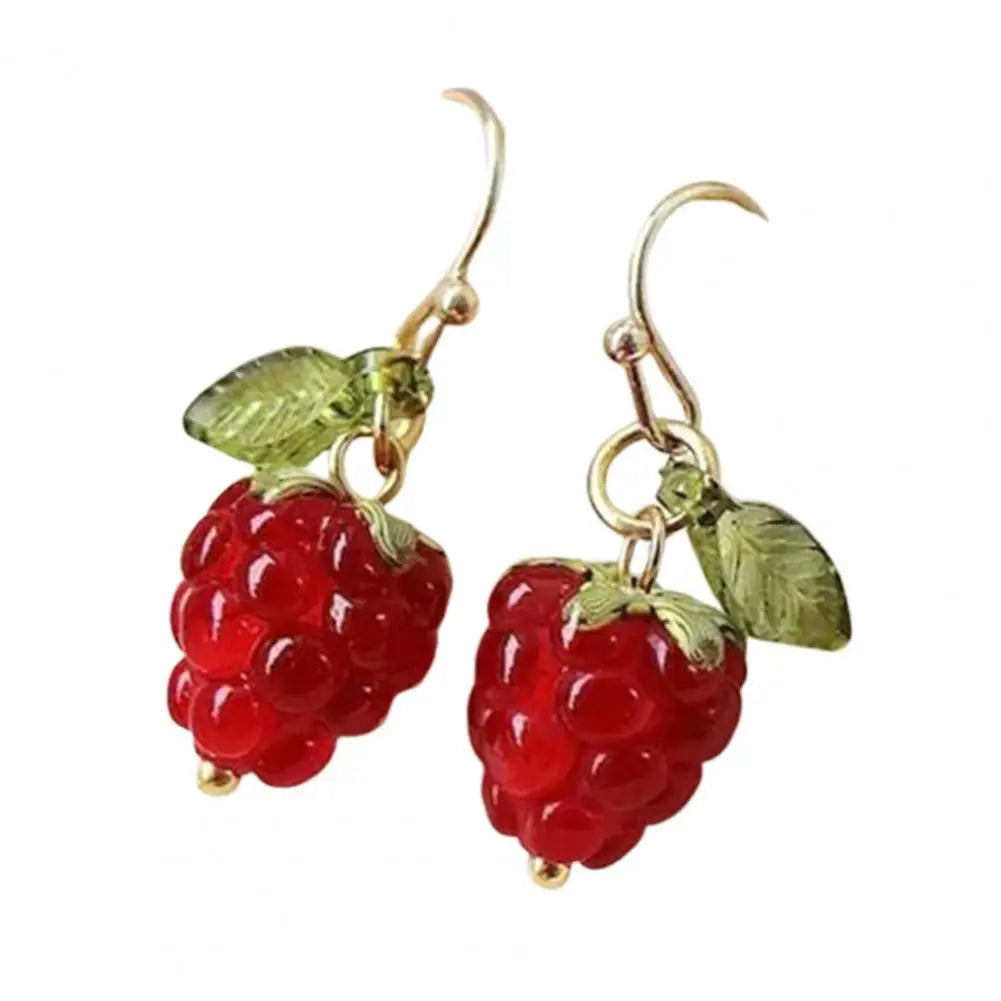 Sweet Raspberry Drop Earrings