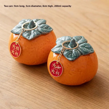 Mandarin Orange Ceramic Caddie