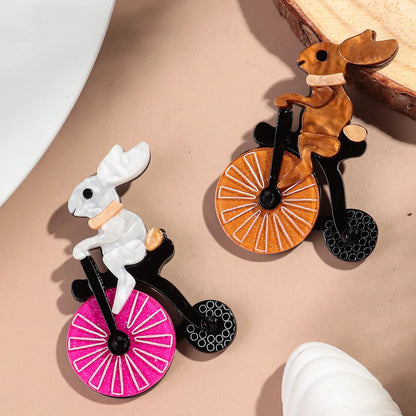 Bicycle Bunny Brooch