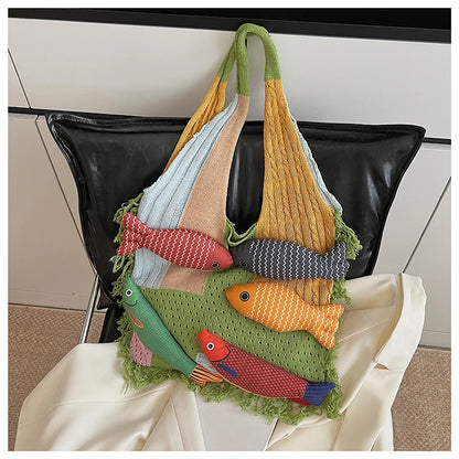 Fisherman's Patchwork Casual Bag