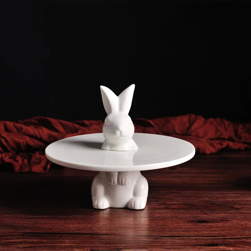 Rabbit Ceramic Cake Stand