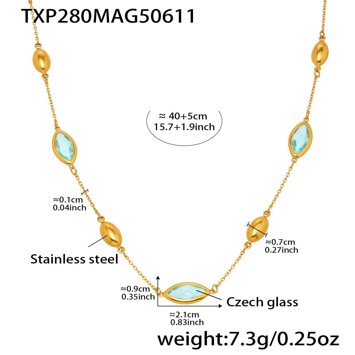 Celine Almond Rainbow Necklace