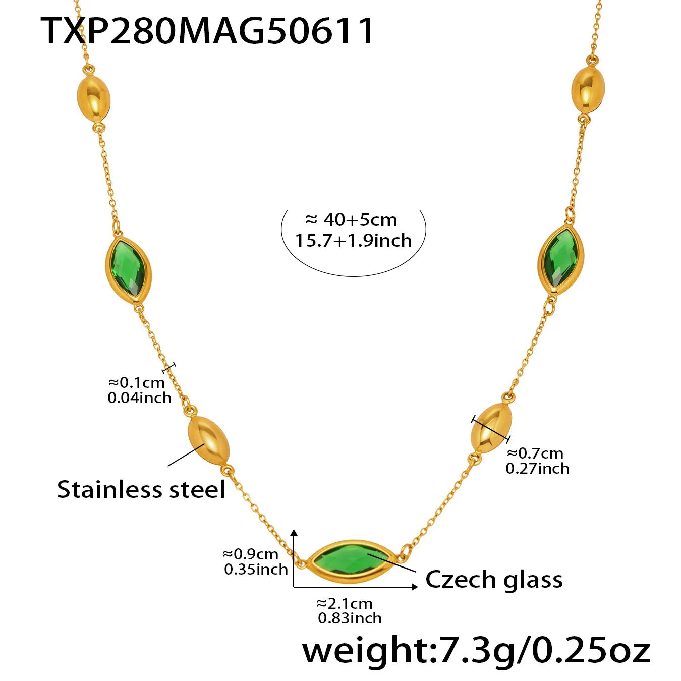Celine Almond Rainbow Necklace