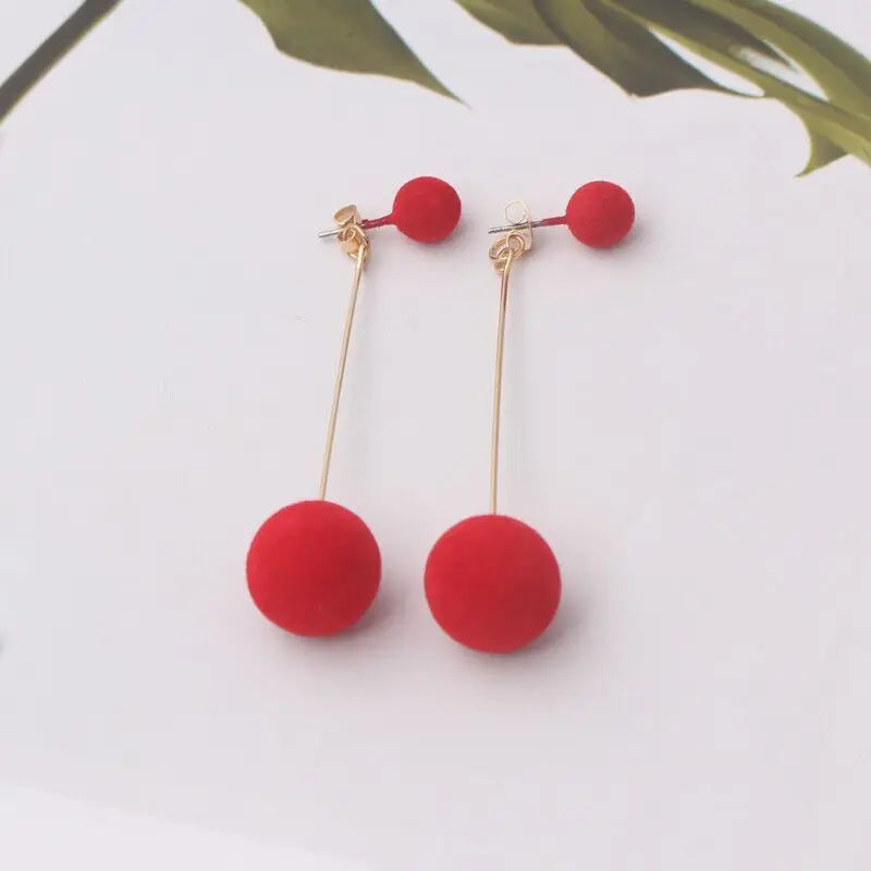 Faux Fur Pom Pom  Earrings
