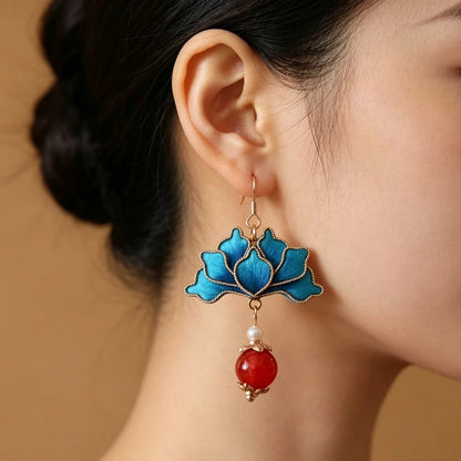 Silk Lotus Earrings