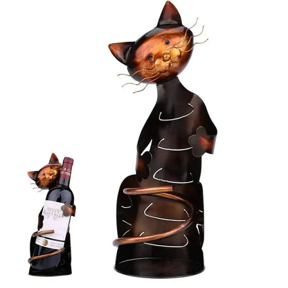 Abstract Kitty Wine Bottle Holder