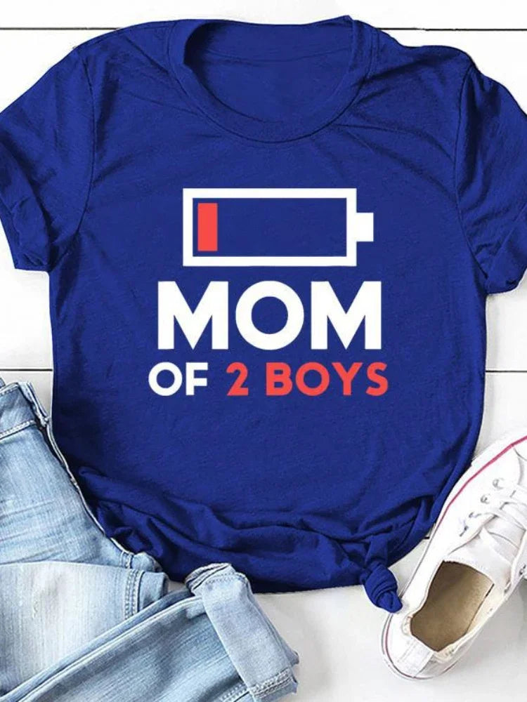 2 Boys Mom T-shirt