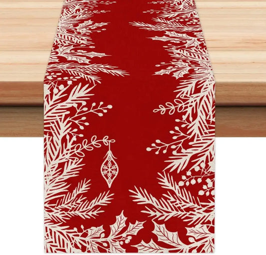 Christmas Laurel Leaf Table Runner