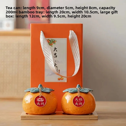 Mandarin Orange Ceramic Caddie