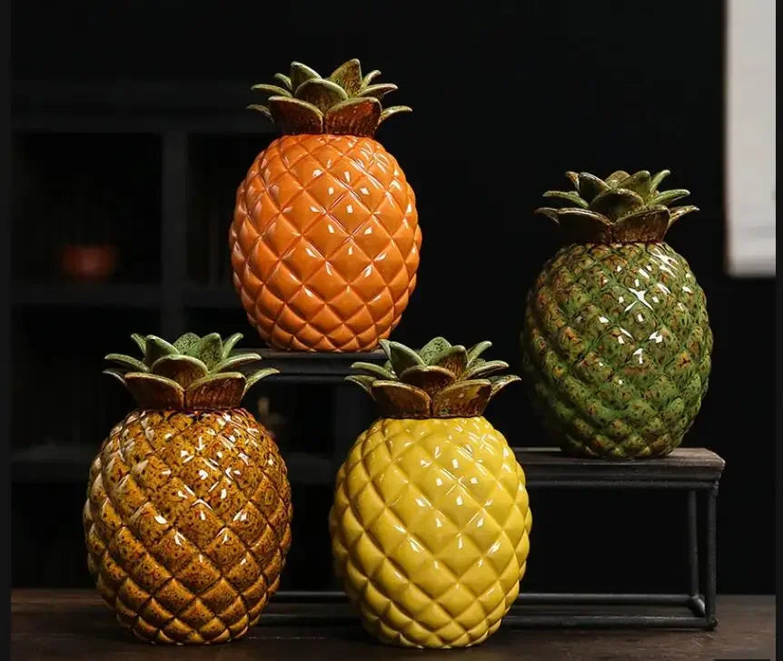 Ceramic Pineapple Tea / Candy Jar