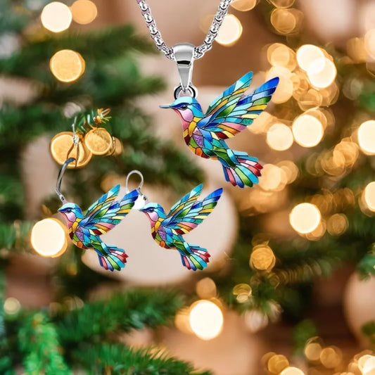 Love Birds Earrings Necklace Set