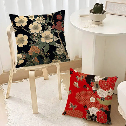 Japanese Ukiyo-e Style Cushion Cover