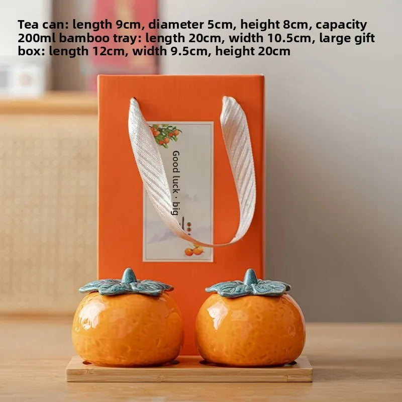 Mandarin Orange Ceramic Caddie