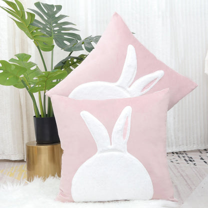Pink Bunny Cushion Cover