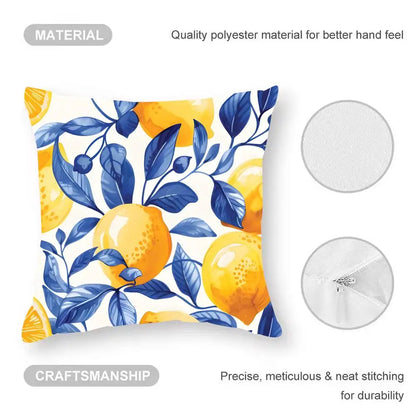 Water Color Summer Lemon Cushion Cover