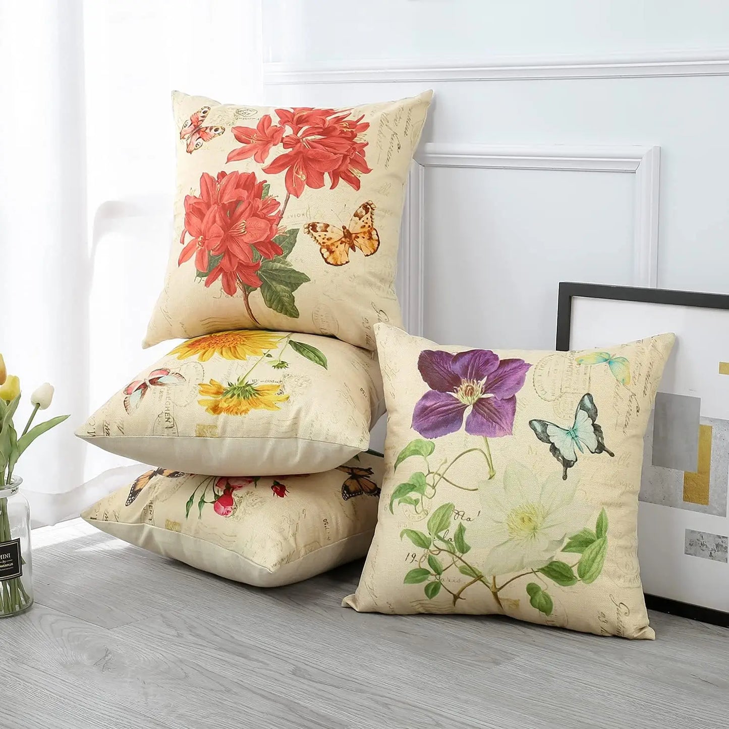 Rustic Floral Cushion Covers