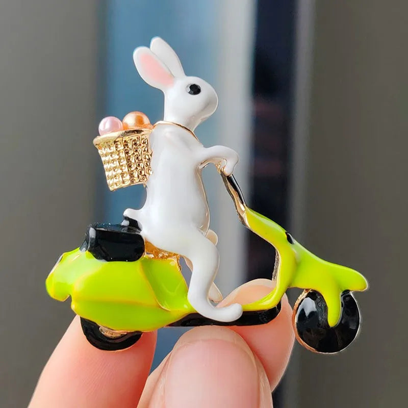 Vespa Easter Bunny Brooch