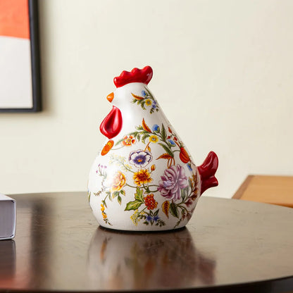 Ceramic Floral Rooster