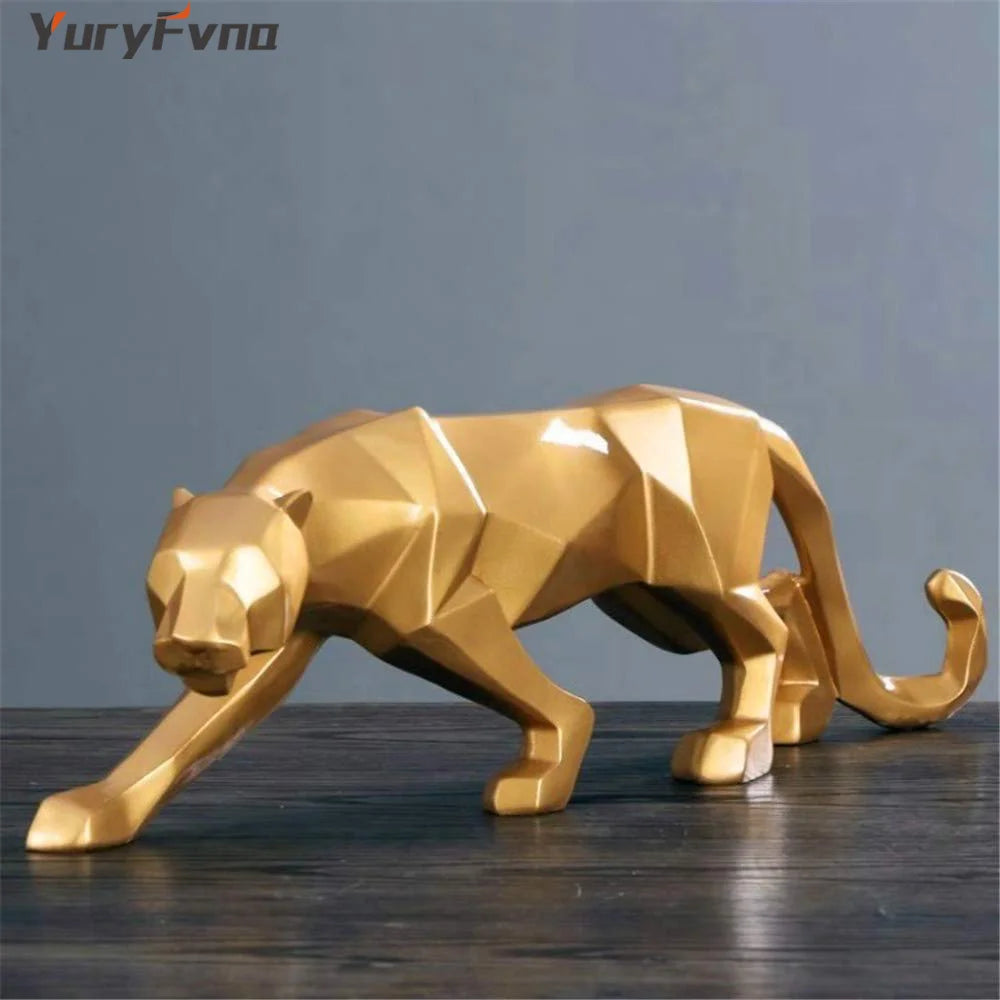 Geometric Panther Sculpture