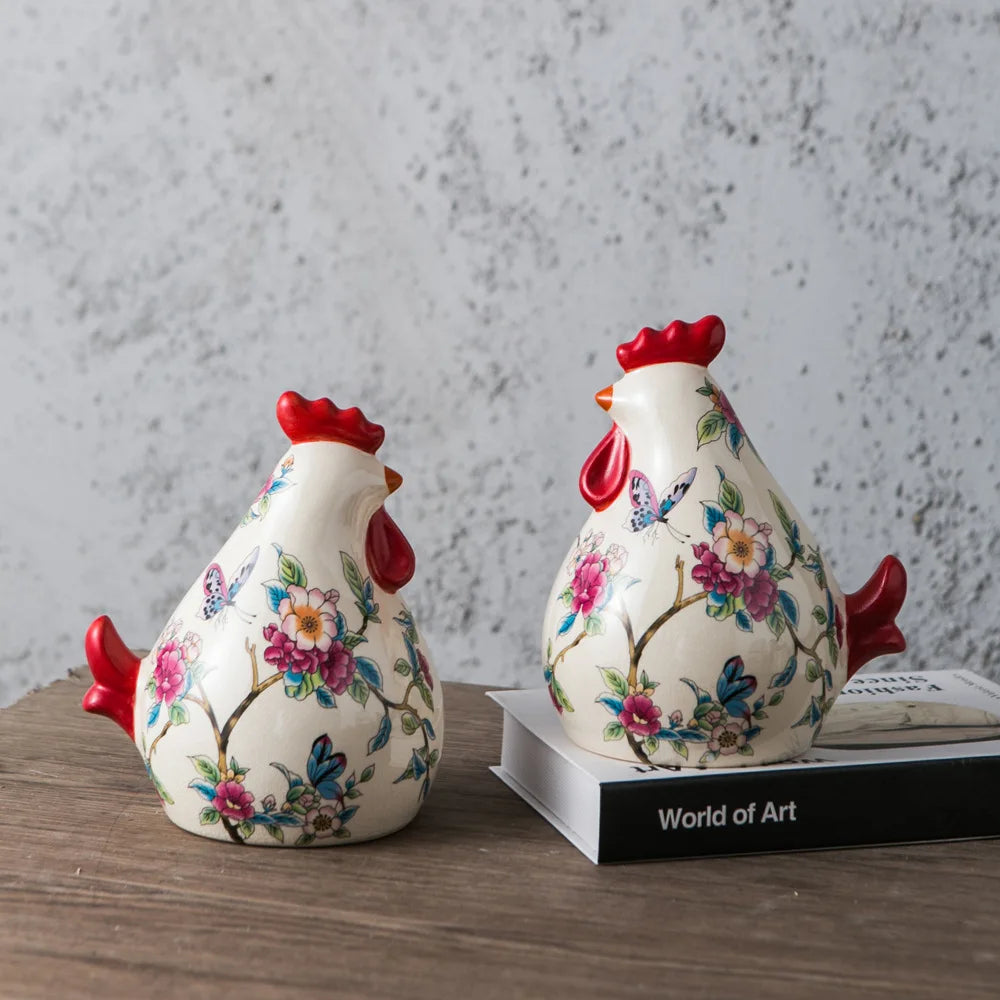 Ceramic Floral Rooster