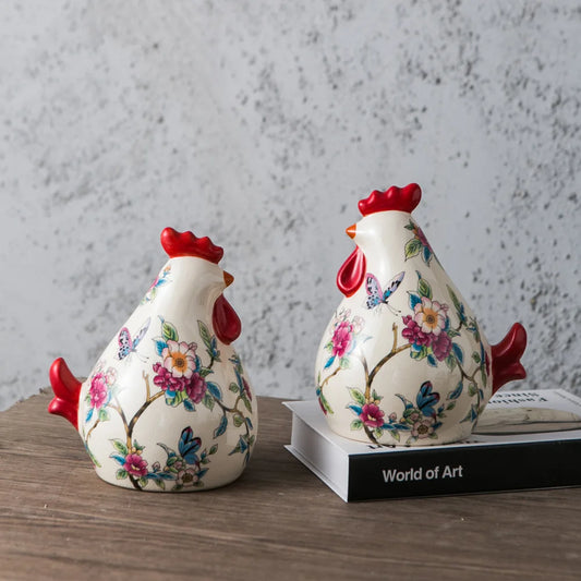 Ceramic Floral Rooster