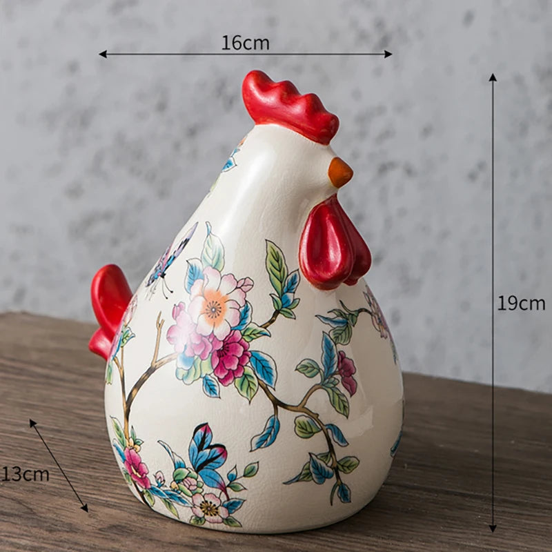 Ceramic Floral Rooster