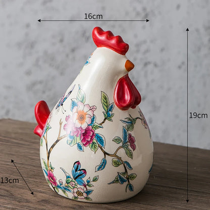 Ceramic Floral Rooster