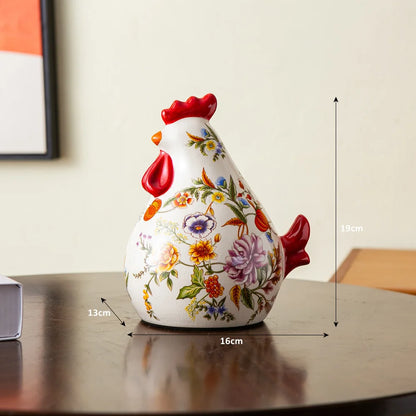 Ceramic Floral Rooster