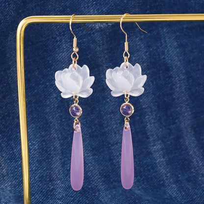 Lian Ice Lotus Drop Earrings